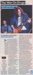 The War On Drugs - NME (live review) - 02.04.14