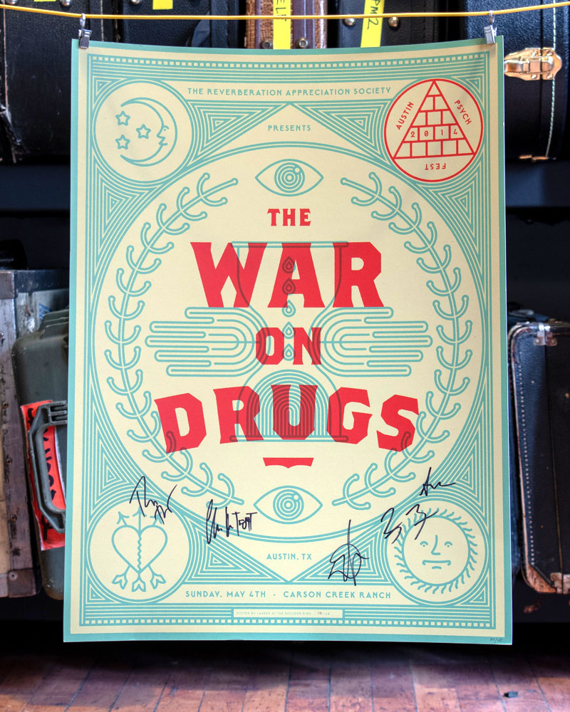 Autographed Poster for The War on Drugs Show at Carson Creek Ranch in Austin 