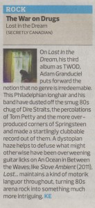 The War On Drugs - The Observer - 16.03.14