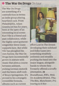 The War On Drugs - Guardian Guide - 01.10.14